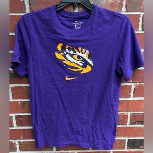 The Nike Tee LSU Tigers Short Sleeve Purple Small T-Shirt Eye of the Tiger